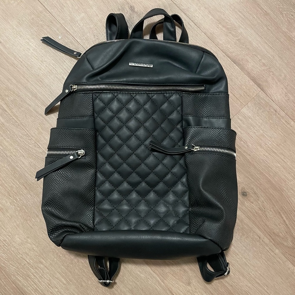 Rampage Black Quilted Snakeskin Backpack